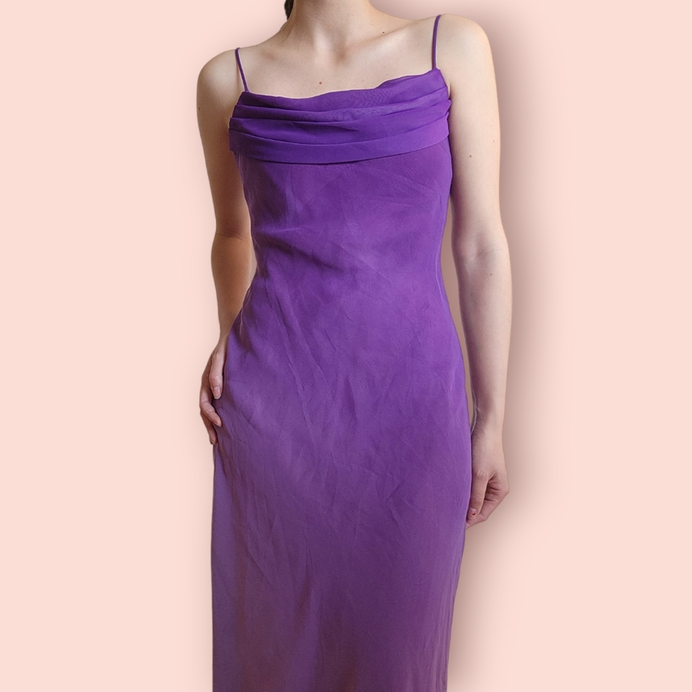 Y2k Kiki Purple Ombre Strappy Formal Maxi Dress 90s